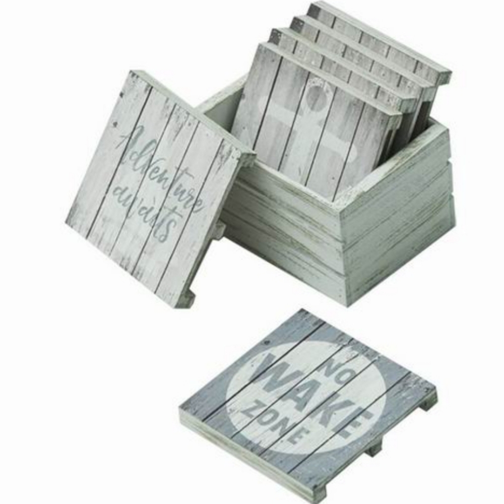 Nautical Wood Coaster Set
